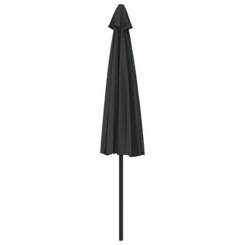 PÓŁPARASOL BALKONOWY ALUMINIOWY SŁUPEK CZARNY 300X155X223CM