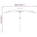 PÓŁPARASOL BALKONOWY ALUMINIOWY SŁUPEK CZARNY 300X155X223CM