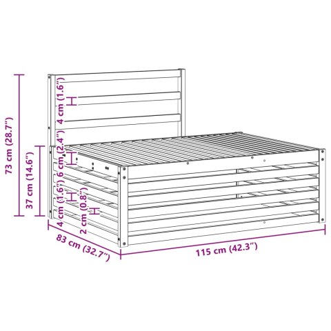 VidaXL Zestaw sof na zewnątrz 2 Sztuka Naturalny 203,5 x 83 x 73 cm