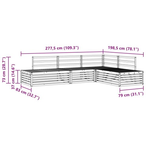 VidaXL Zestaw sof na zewnątrz 4 Sztuka Naturalny Lite Drewno Akacji