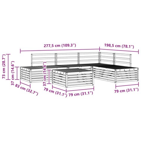 VidaXL Zestaw sof na zewnątrz 5 Sztuka Naturalny Lite Drewno Akacji
