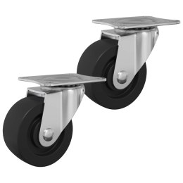 VidaXL Obrotowe kółko 2 pcs Srebrny 60 x 60 x 50 mm Żelazo i nylon