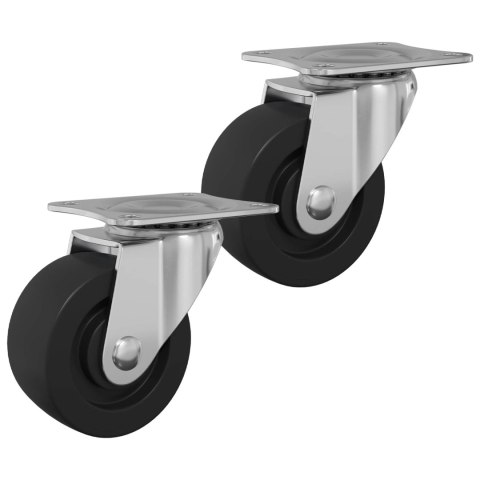 VidaXL Obrotowe kółko 2 pcs Srebrny 60 x 60 x 50 mm Żelazo i nylon