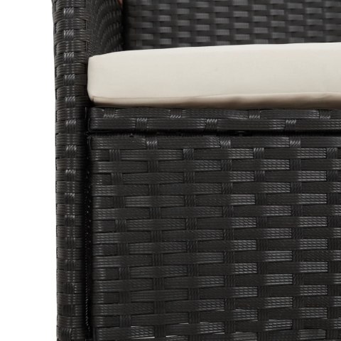 VidaXL 11-cz. zestaw mebli do ogrodu, z poduszkami, czarny rattan PE