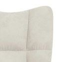 VidaXL Fotel bujany, kremowy, tapicerowany aksamitem