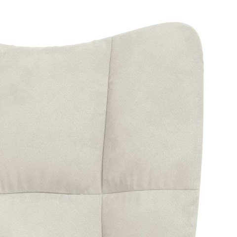 VidaXL Fotel bujany, kremowy, tapicerowany aksamitem