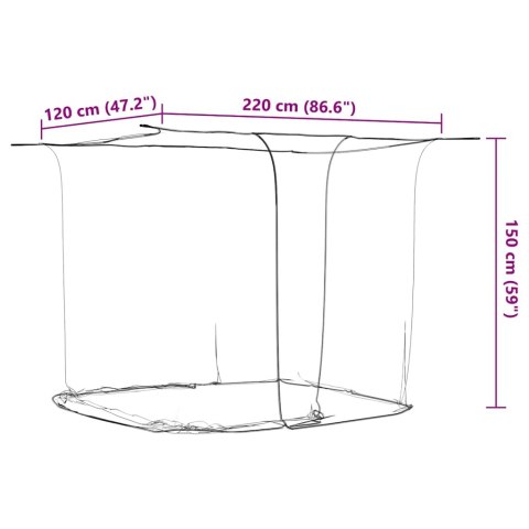 VidaXL Moskitiera wisząca, biała, 220x120x150 cm