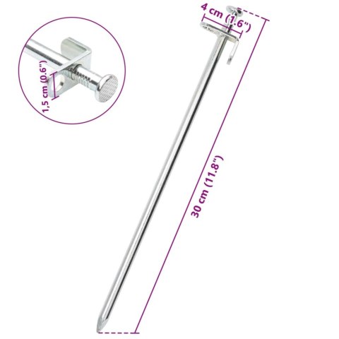 ŚLEDZIE DO NAMIOTU 24 SZT. 30CM 8 MM STAL GALWANIZOWANA