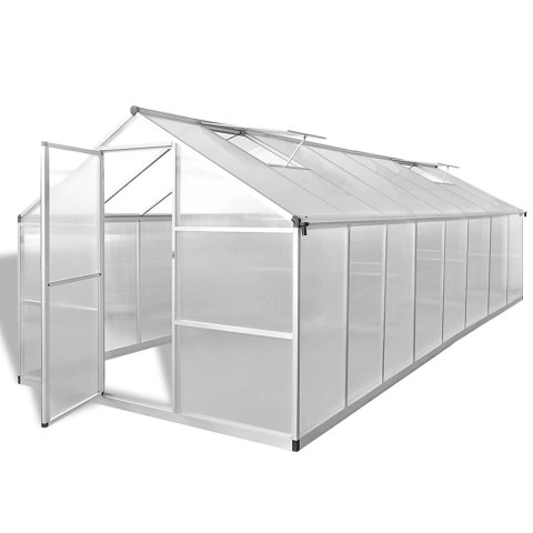 VidaXL Szklarnia z aluminiową ramą, 481x250x195 cm, 23,44 m³