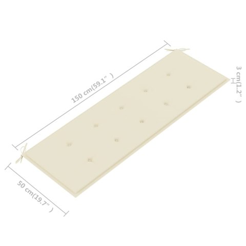 3-OS. ŁAWKA OGRODOWA Z PODUSZKĄ 150CM LITY EUKALIPTUS