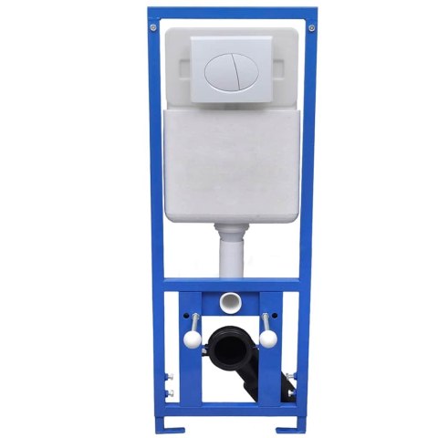 VidaXL Podwieszana toaleta ceramiczna ze spłuczką, biała