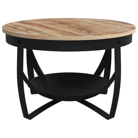 STOLIK KAWOWY Ø68X43CM SUROWE DREWNO MANGO