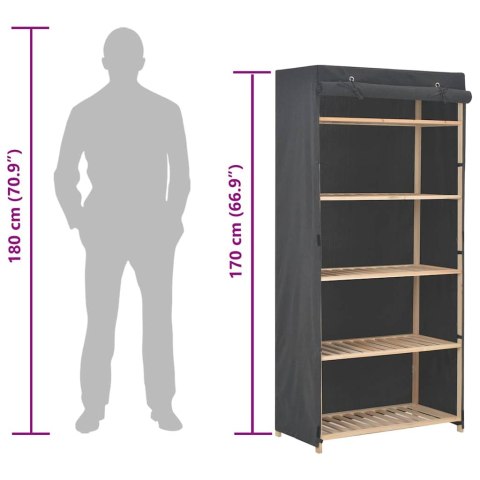 VidaXL Szafa, szara, 79 x 40 x 170 cm, materiałowa