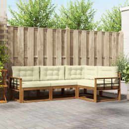 VidaXL Zestaw sof na zewnątrz z poduszką 4 pcs Naturalny i Kremowy