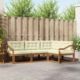 VidaXL Zestaw sof na zewnątrz z poduszką 4 pcs Naturalny i Kremowy