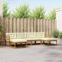 VidaXL Zestaw sof na zewnątrz z poduszką 6 pcs Naturalny i Kremowy