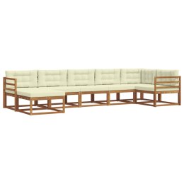 VidaXL Zestaw sof na zewnątrz z poduszką 7 pcs Naturalny i Kremowy