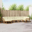 VidaXL Zestaw sof na zewnątrz z poduszką 7 pcs Naturalny i Kremowy