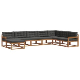VidaXL Zestaw sof na zewnątrz z poduszką 8 pcs Naturalny i Antracytowy