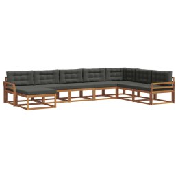 VidaXL Zestaw sof na zewnątrz z poduszką 8 pcs Naturalny i Antracytowy