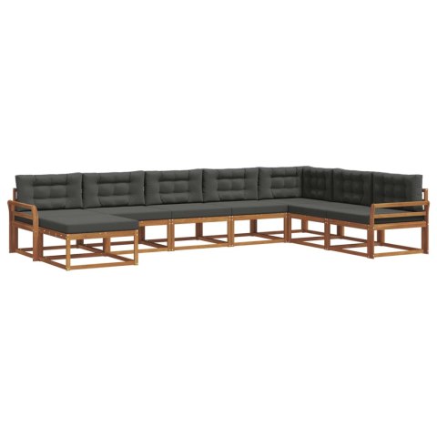 VidaXL Zestaw sof na zewnątrz z poduszką 8 pcs Naturalny i Antracytowy