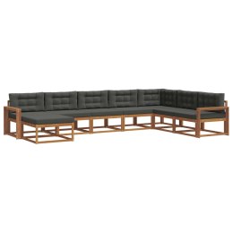 VidaXL Zestaw sof na zewnątrz z poduszką 8 pcs Naturalny i Antracytowy