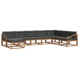 VidaXL Zestaw sof na zewnątrz z poduszką 8 pcs Naturalny i Antracytowy