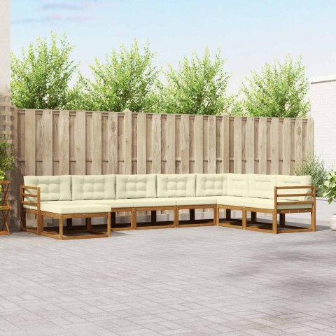 VidaXL Zestaw sof na zewnątrz z poduszką 8 pcs Naturalny i Kremowy