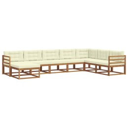 VidaXL Zestaw sof na zewnątrz z poduszką 8 pcs Naturalny i Kremowy