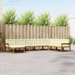 VidaXL Zestaw sof na zewnątrz z poduszką 8 pcs Naturalny i Kremowy