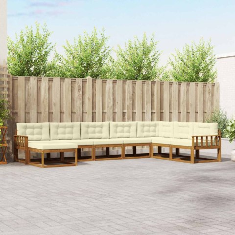 VidaXL Zestaw sof na zewnątrz z poduszką 8 pcs Naturalny i Kremowy