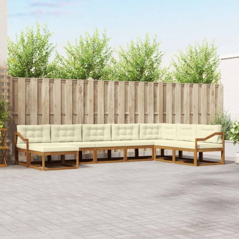 VidaXL Zestaw sof na zewnątrz z poduszką 8 pcs Naturalny i Kremowy