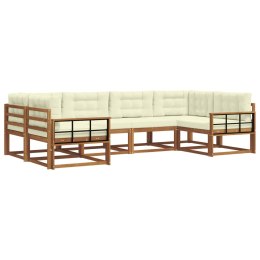 VidaXL Zestaw sof na zewnątrz z poduszką 6 pcs Naturalny i Kremowy