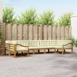 VidaXL Zestaw sof na zewnątrz z poduszką 7 pcs Naturalny i Kremowy