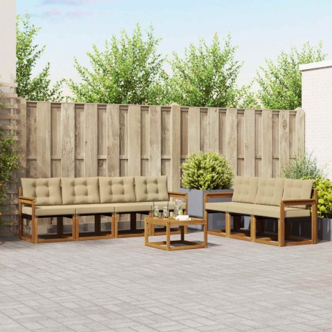 VidaXL Zestaw sof na zewnątrz z poduszką 8 pcs Naturalny i Beżowy