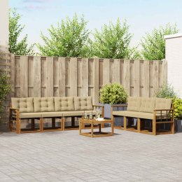 VidaXL Zestaw sof na zewnątrz z poduszką 8 pcs Naturalny i Beżowy