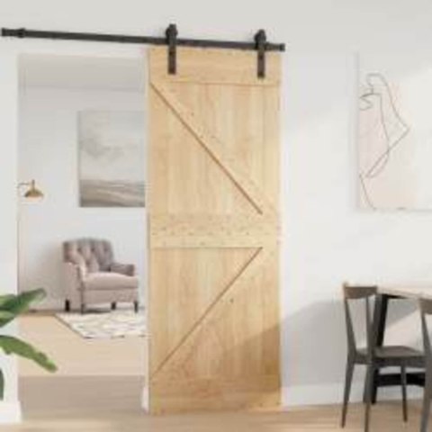 VidaXL Drzwi NARVIK Naturalny 80 x 210 cm Lite Drewno Sosnowe