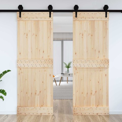 VidaXL Drzwi NARVIK Naturalny 80 x 210 cm Lite Drewno Sosnowe