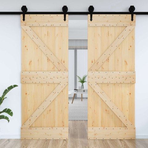 VidaXL Drzwi NARVIK Naturalny 85 x 210 cm Lite Drewno Sosnowe