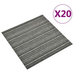 VidaXL Dywan 20 pcs Antracytowy w paski 50 x 50 cm 100% polipropylen