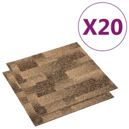 VidaXL Dywan podłogowy 20 pcs Brązowy 50 x 50 cm PP