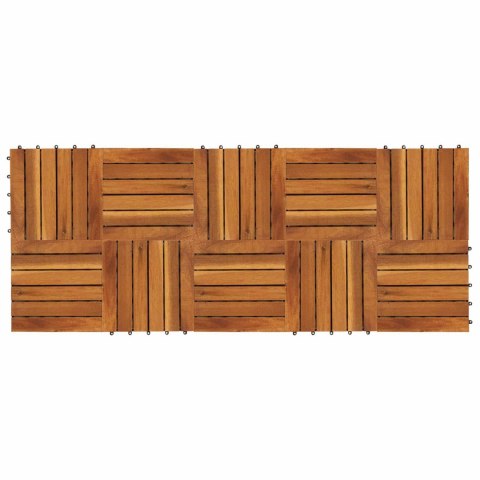 VidaXL Płytka Tarasowa 10 pcs Brązowy 30 x 30 cm Drewno Akacjowe