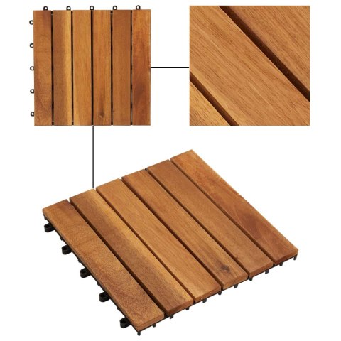 VidaXL Płytka Tarasowa 10 pcs Brązowy 30 x 30 cm Drewno Akacjowe