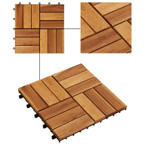 VidaXL Płytka Tarasowa 10 pcs Brązowy 30 x 30 cm Drewno Akacjowe