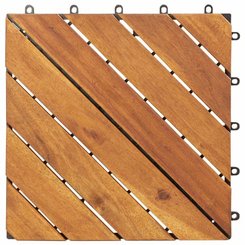 VidaXL Płytka Tarasowa 10 pcs Brązowy 30 x 30 cm Drewno Akacjowe