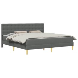 VidaXL Rama łóżka z materacem Ciemnoszary 180 x 200 cm tkanina