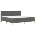 VidaXL Rama łóżka z materacem Ciemnoszary 180 x 200 cm tkanina