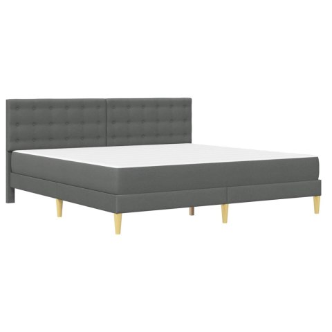 VidaXL Rama łóżka z materacem Ciemnoszary 180 x 200 cm tkanina