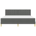 VidaXL Rama łóżka z materacem Ciemnoszary 180 x 200 cm tkanina