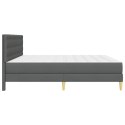 VidaXL Rama łóżka z materacem Ciemnoszary 180 x 200 cm tkanina